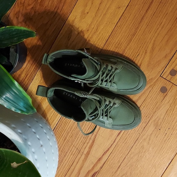 Gianni Bini Canvas/Suede Combat Boots - Picture 3 of 8